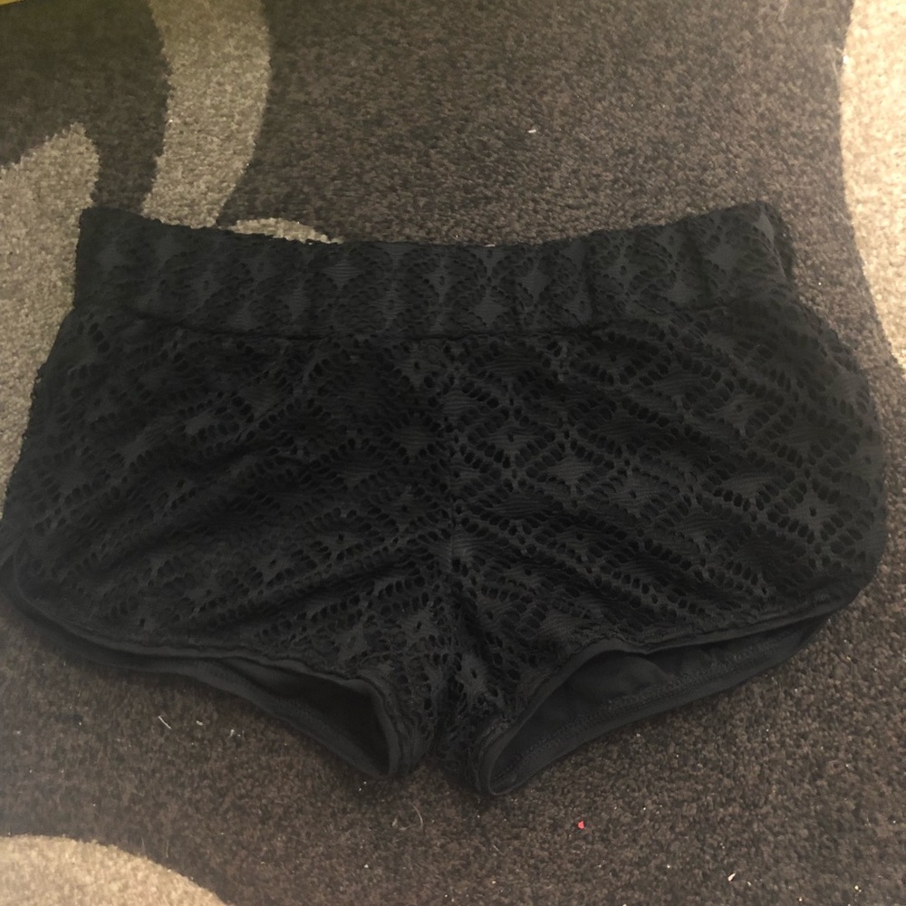 Black lace shorts